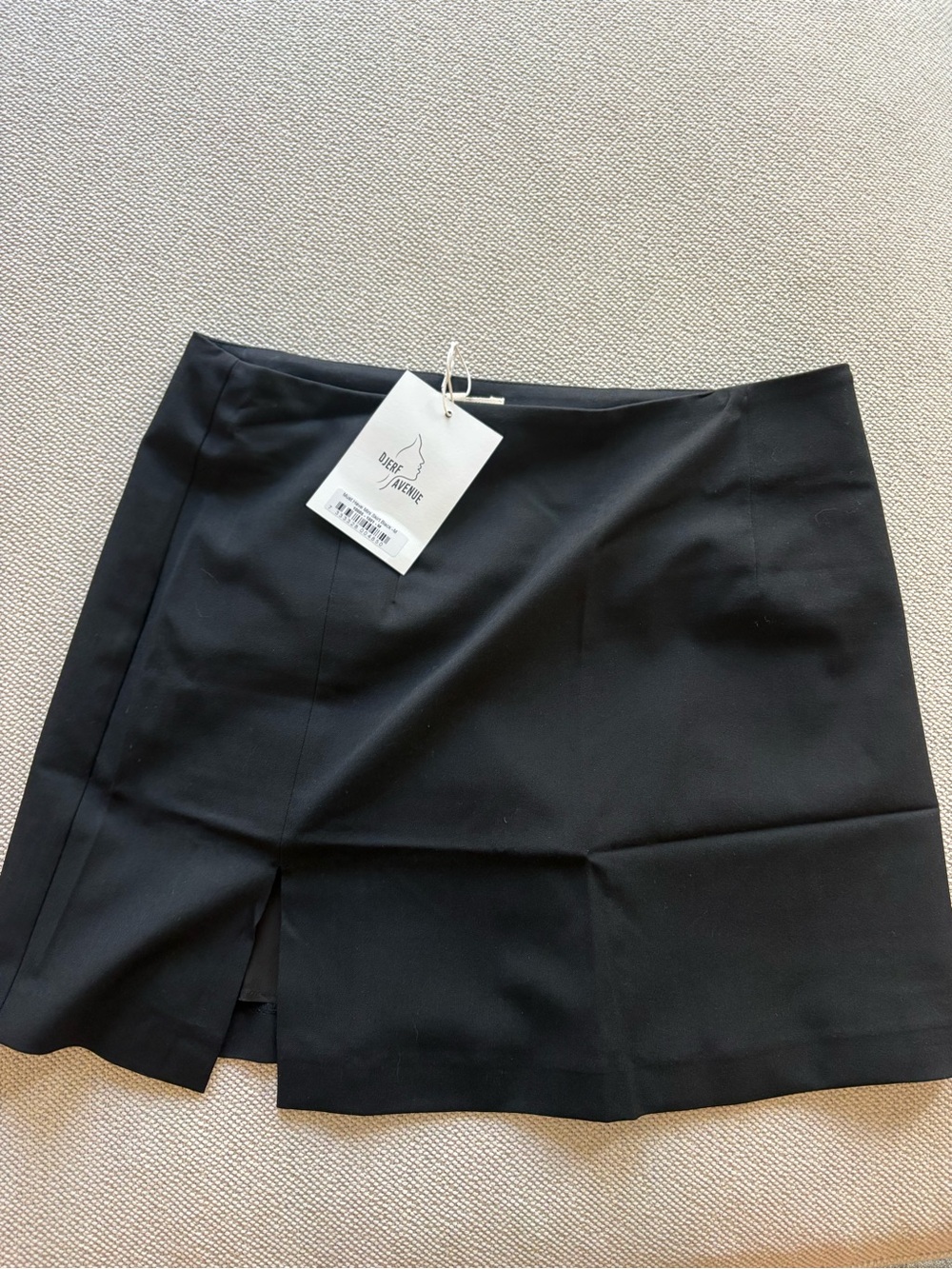 Djerf Avenue Black Mini Skirt with Front Slit